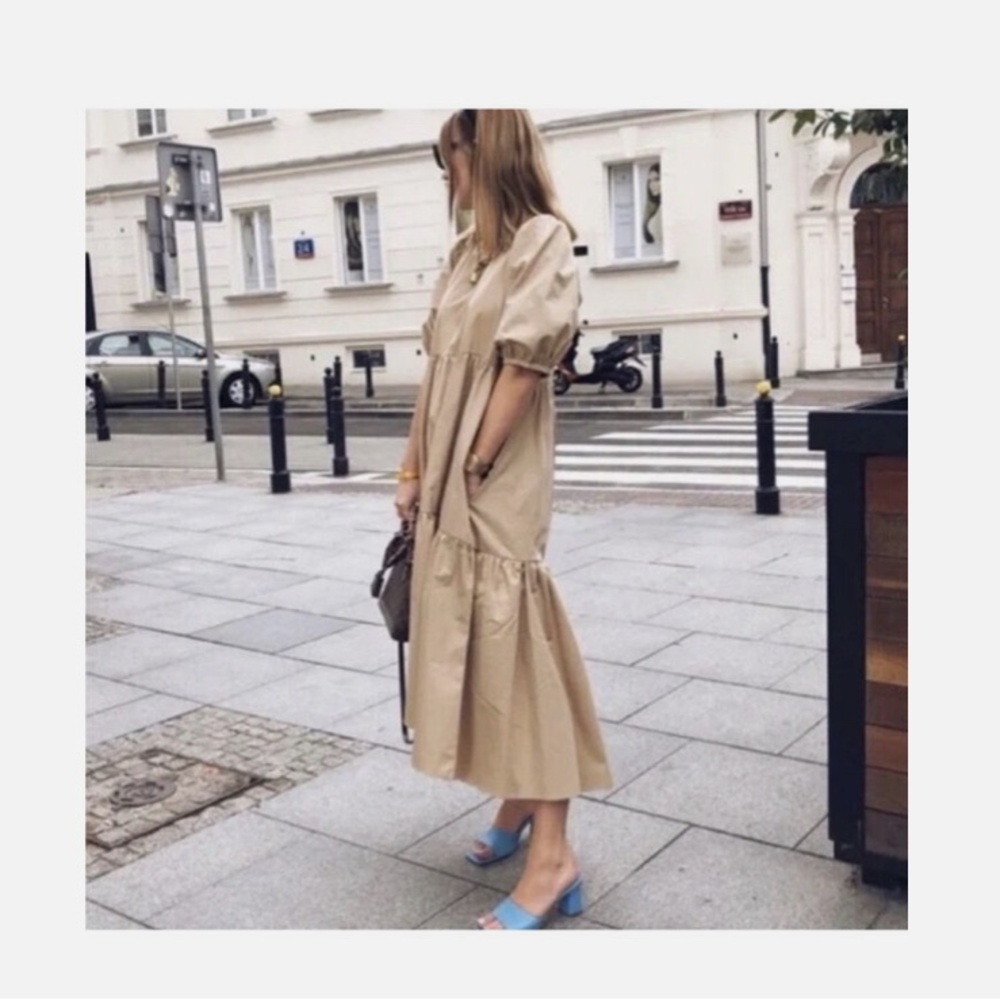 NWT - Zara Asymmetric Poplin Dress